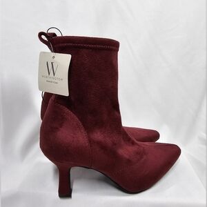 Worthington Women's Deep Red Heeled Boots